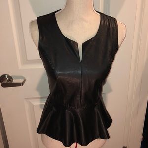 Pleather Peplum Top